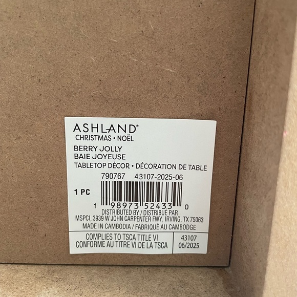 NWT Ashland Festive Holiday Sign with Holly - Red and Pink - Picture 5 of 7